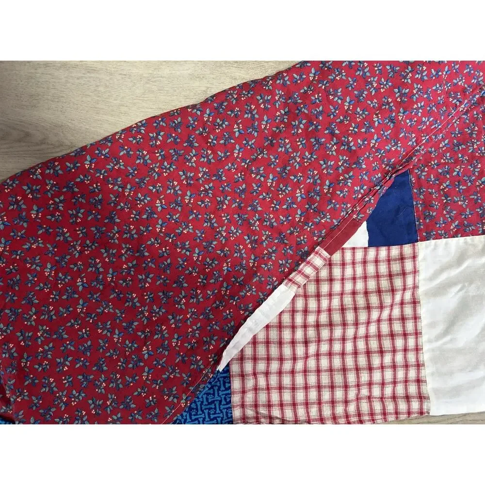 Americana Fourth of July Patchwork Quilted Reversible Cotton Table Runner